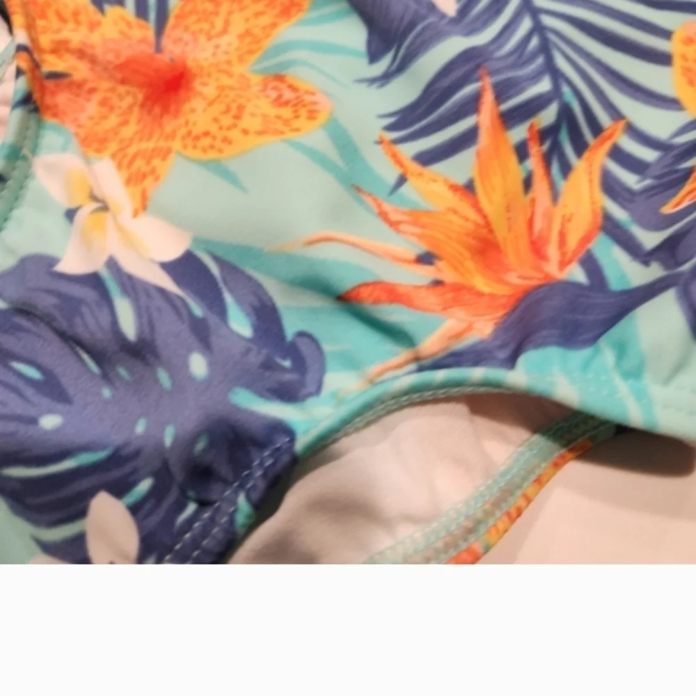 :The Children’s Place Girls Tropical One Piece Swimsuit with Matching Headband